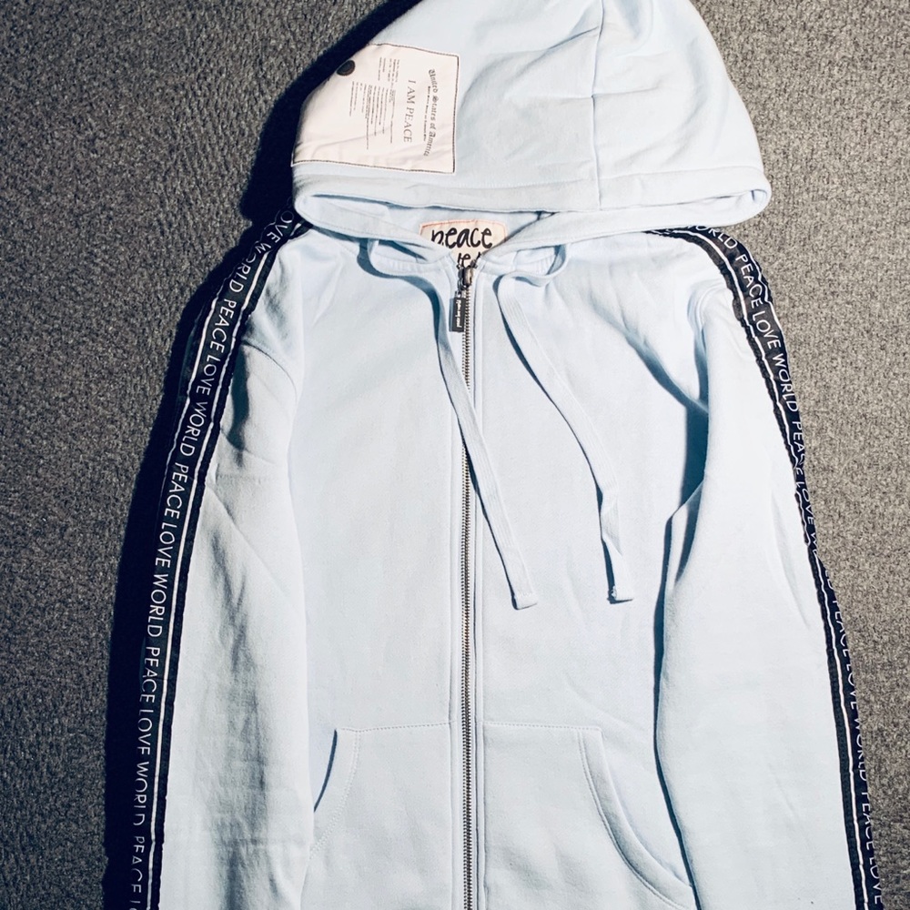 NWT- I am Peace, I am love Hoodie Baby Blue